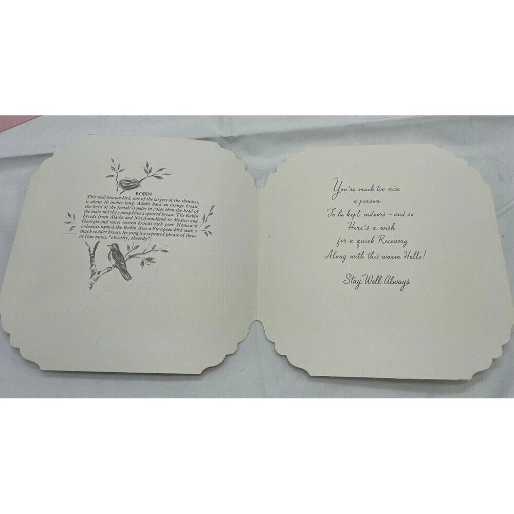 5 VINTAGE QUALITY CREST BEAUTIFUL BIRDS SCENES GREETING CARDS UNUSED ENVLEOPES